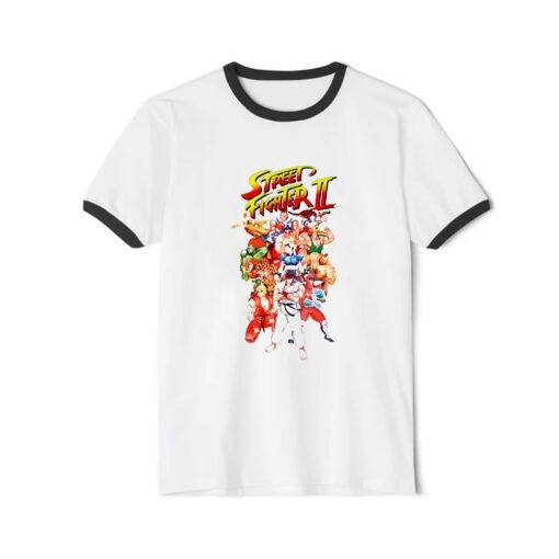 Street Fighter Group Shot Ringer Black Tee