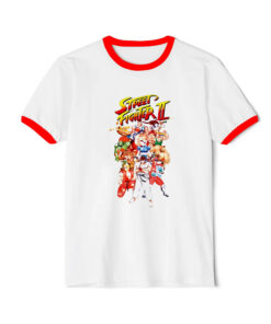 Street Fighter Group Shot Ringer Red Tee