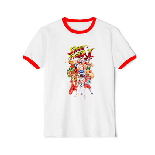 Street Fighter Group Shot Ringer Red Tee