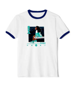 Sza Sos Vintage Unisex Ringer Navy Tee