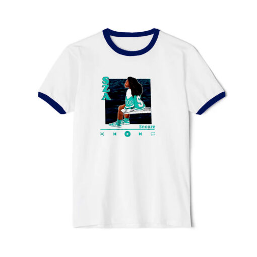 Sza Sos Vintage Unisex Ringer Navy Tee