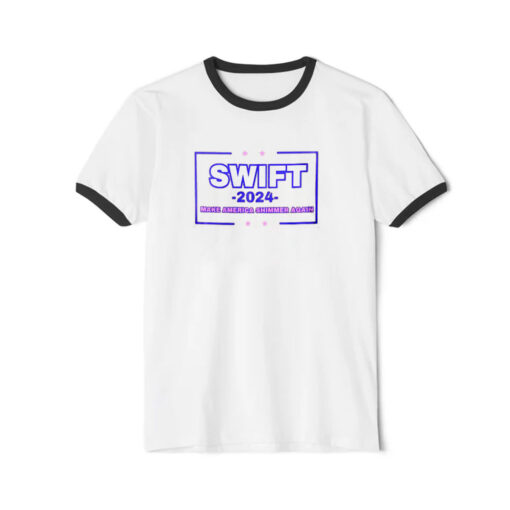 Taylor Swift Shirt Make America Shimmer Again Ringer Black Tee