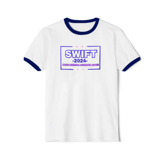 Taylor Swift Shirt Make America Shimmer Again Ringer Navy Tee