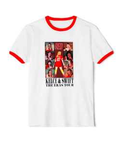 Taylor Swift x Travis Kelce The Eras Tour Merch Ringer Red Tee