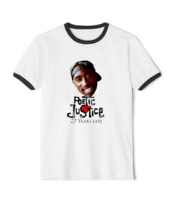 Tupac Poetic Justice 27 Years Late Vintage Ringer Black Tee