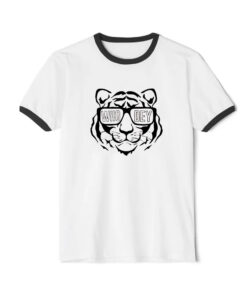 White Bengals Shirt Tiger Who Dey Football Ringer Black Tee