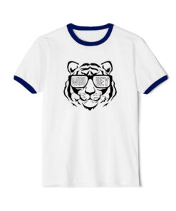 White Bengals Shirt Tiger Who Dey Football Ringer Navy Tee