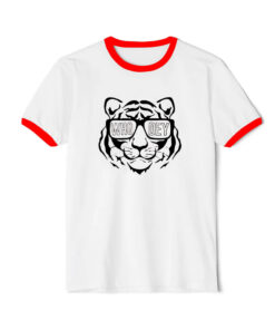 White Bengals Shirt Tiger Who Dey Football Ringer Red Tee