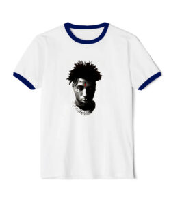 YoungBoy NBA x Vlone Reaper's Child Graphic Ringer Navy Tee