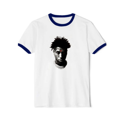 YoungBoy NBA x Vlone Reaper's Child Graphic Ringer Navy Tee