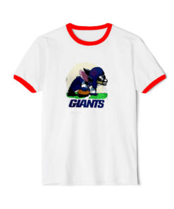 Angry Stitch New York Giants Graphic Ringer Red Tee