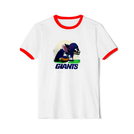 Angry Stitch New York Giants Graphic Ringer Red Tee