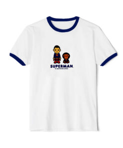 BAPE x Baby Milo Superman Relaxed Fit Ringer Navy Tee