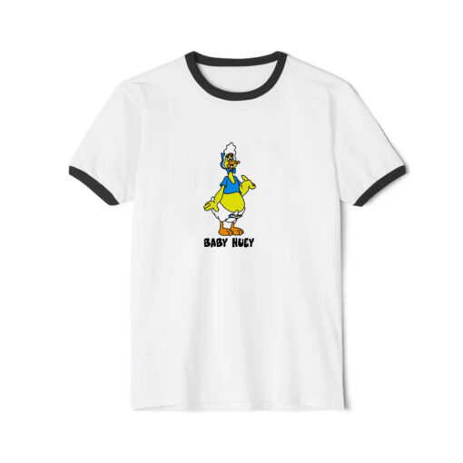 Baby Huey Retro Cartoon Character Fan Ringer Black Tee