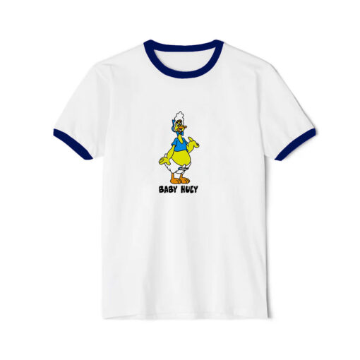 Baby Huey Retro Cartoon Character Fan Ringer Navy Tee