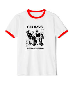 Bloody Revolutions Crass Retro Cool Vintage Ringer Red Tee