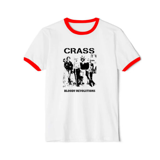 Bloody Revolutions Crass Retro Cool Vintage Ringer Red Tee