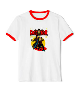 Doctor Who Comic Cartoon Anime Retro Vintage Ringer Red Tee