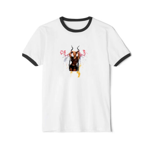 Doja Cat Demons Lightning Ringer Black Tee