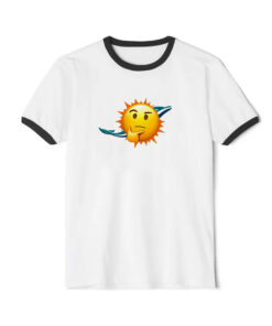 Dolphins Miami Emoji Ringer Black Tee