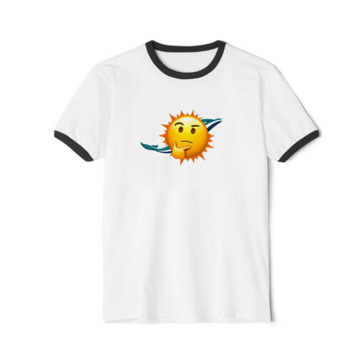 Dolphins Miami Emoji Ringer Black Tee