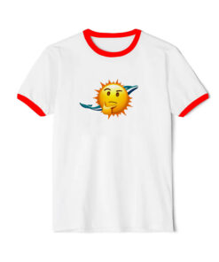 Dolphins Miami Emoji Ringer Red Tee