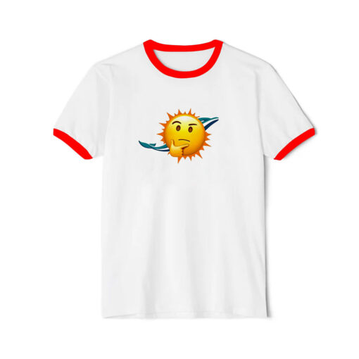 Dolphins Miami Emoji Ringer Red Tee