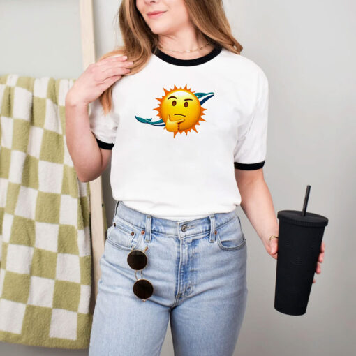 Dolphins Miami Emoji Ringer Tee