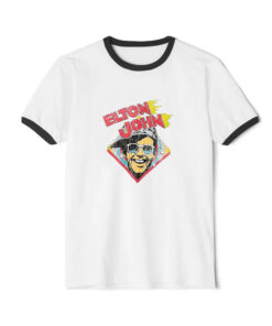 Elton John Rocket Man Honky Chateau Rock Ringer Black Tee