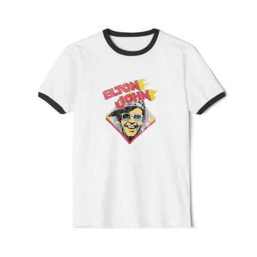 Elton John Rocket Man Honky Chateau Rock Ringer Black Tee