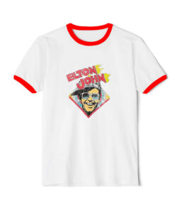 Elton John Rocket Man Honky Chateau Rock Ringer Red Tee