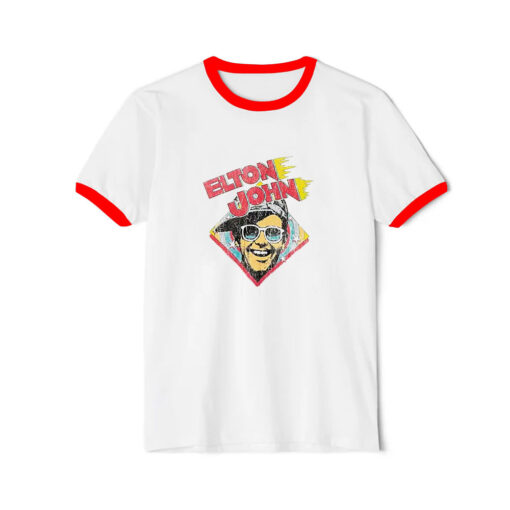 Elton John Rocket Man Honky Chateau Rock Ringer Red Tee