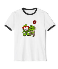 Georgie And Grinch Las Vegas Raiders Ringer Black Tee