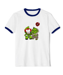 Georgie And Grinch Las Vegas Raiders Ringer Navy Tee