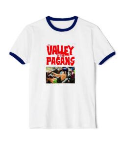 Gorillaz The Valley of the Pagans Dip Dye Ringer Navy Tee