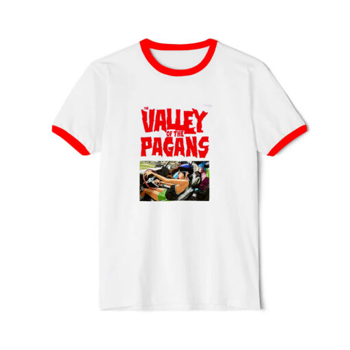 Gorillaz The Valley of the Pagans Dip Dye Ringer Red Tee