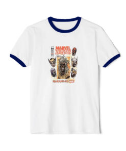 Iron Maiden x Marvel Zombie Eddie Comic Ringer Navy Tee