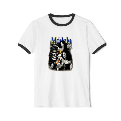 Its Is Modelo Time Foo Ringer Black Tee