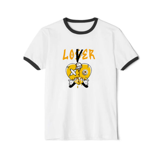 Loser Lover Heart Drip Ringer Black Tee