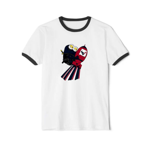 Minions Houston Texans Ringer Black Tee