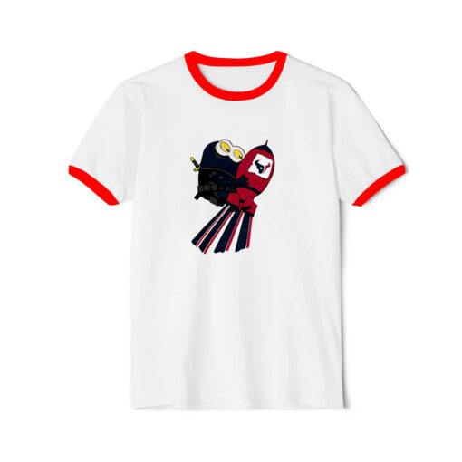 Minions Houston Texans Ringer Red Tee