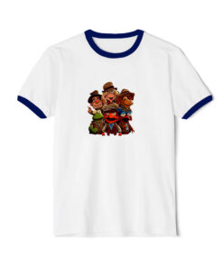 Muppet Or Man Funny Gang Ringer Navy Tee