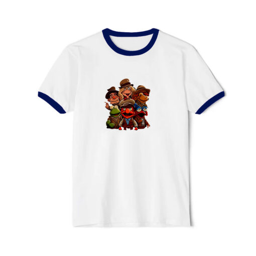 Muppet Or Man Funny Gang Ringer Navy Tee