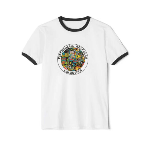 Psychedelic Research Volunteer Ringer Black Tee