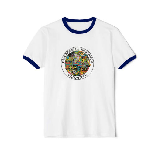 Psychedelic Research Volunteer Ringer Navy Tee