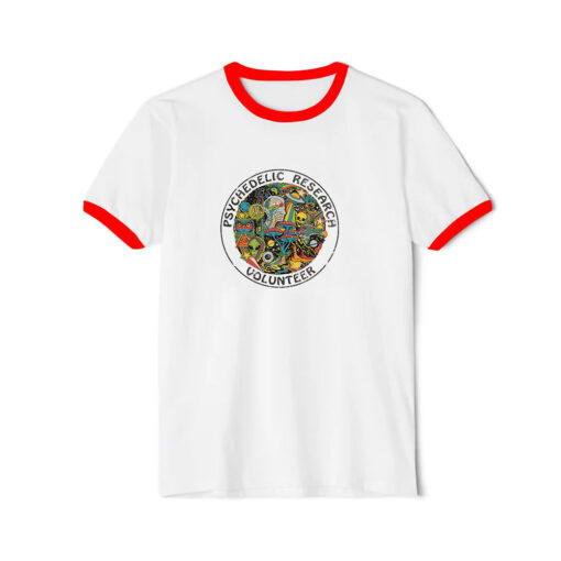 Psychedelic Research Volunteer Ringer Red Tee