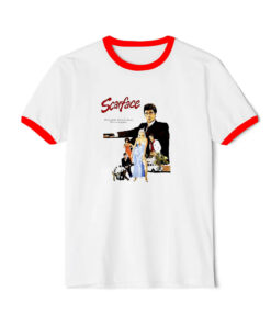 Scarface Al Pacino Film Movie Poster Ringer Red Tee