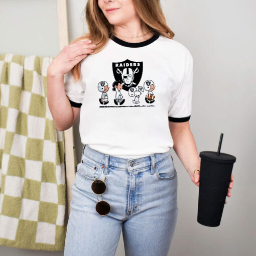 Snoopy And Friends Walking Las Vegas Raiders Ringer Tee