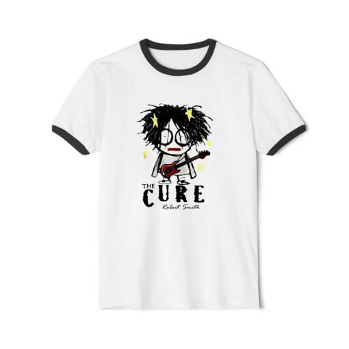 The Cure Robert Smith Funny Ringer Black Tee