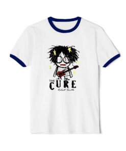 The Cure Robert Smith Funny Ringer Navy Tee